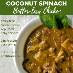 Coconut Spinach Butter-less Chicken