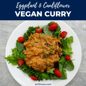 Egglplant cauliflower vegan curry
